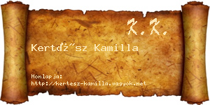 Kertész Kamilla névjegykártya